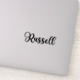 Russell Naam - Handgeschreven kalligrafie Sticker