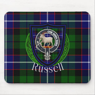 Russell Schotse Clan Tartan en Wapen Muismat