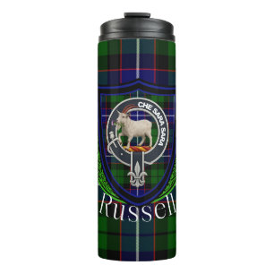 Russell Schotse Clan Tartan & Wapen Thermosbeker