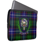 Russell Scottish Clan Tartan and Crest  Laptop Sleeve (Voorkant Rechts)