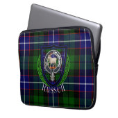 Russell Scottish Clan Tartan and Crest  Laptop Sleeve (Voorkant Links)