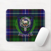 Russell Scottish Clan Tartan and Crest  Muismat (Met muis)