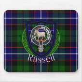 Russell Scottish Clan Tartan and Crest Muismat (Voorkant)
