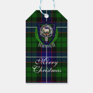 Russell Scottish Clan Tartan & Crest Cadeaulabel