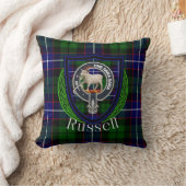 Russell Scottish Clan Tartan & Crest Kussen (Deken)