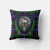 Russell Scottish Clan Tartan & Crest Kussen (Achterkant)