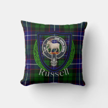 Russell Scottish Clan Tartan & Crest