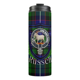 Russell Scottish Clan Tartan & Crest Thermosbeker