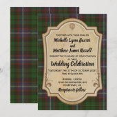 Russell Tartan Wedding Invitation Kaart (Voorkant / Achterkant)