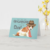 Russell Terrier Dad Kaart (Gele Bloem)