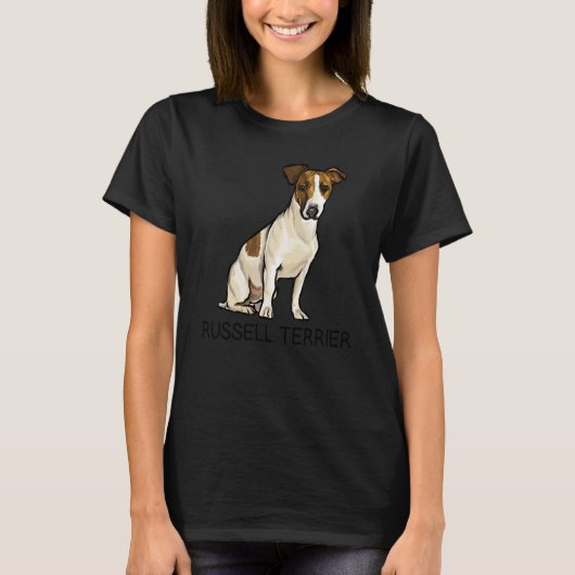 Russell Terrier Dolle Hond T-shirt (Voorkant)