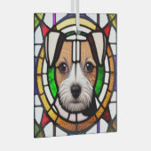 Russell Terrier "Glas in lood" Glas Ornament (Voorkant Rechts)