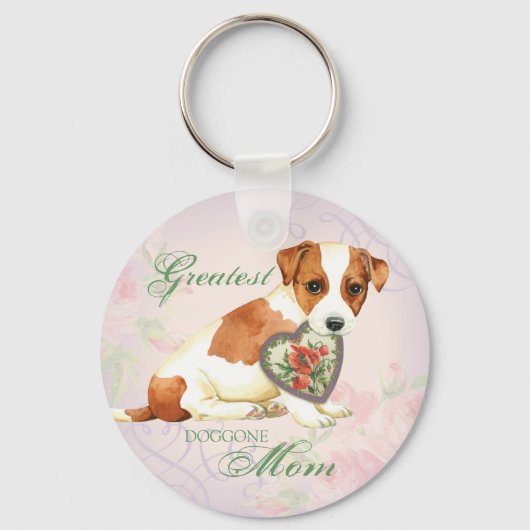 Russell Terrier Heart mama Sleutelhanger (Voorkant)