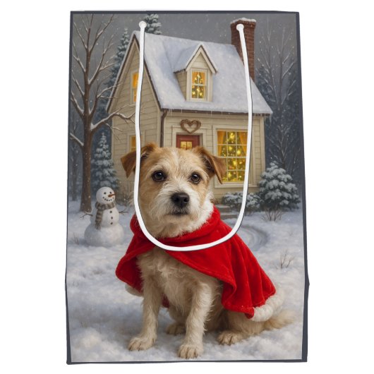 Russell Terrier Holiday  Medium Cadeauzakje (Achterkant)