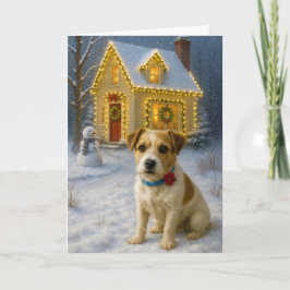 Russell Terrier Kerstkaart Feestdagen Kaart