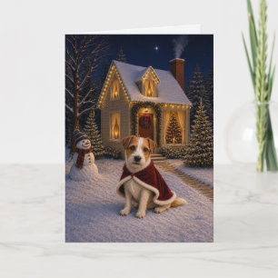 Russell Terrier Kerstkaart Feestdagen Kaart