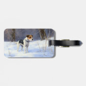 Russell Terrier Laat het sneeuwen Kerstmis Bagagelabel (Achterkant horizontaal)