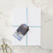 Russell Terrier Laat het Sneeuwen Kerstmis Cadeaulabel (Met Touw)