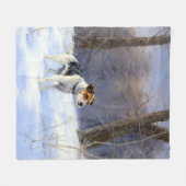 Russell Terrier Laat het sneeuwen Kerstmis Fleece Deken (Voorkant (Horizontaal))