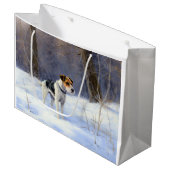 Russell Terrier Laat het sneeuwen Kerstmis Groot Cadeauzakje (Voorkant Gekanteld)