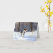 Russell Terrier Laat het sneeuwen Kerstmis Kaart (Gele Bloem)