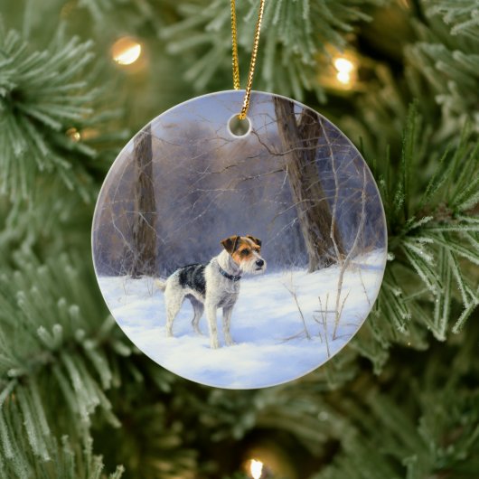 Russell Terrier Laat het sneeuwen Kerstmis Keramisch Ornament (Boom)
