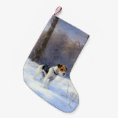 Russell Terrier Laat het sneeuwen Kerstmis Kleine Kerstsok (Voorkant (Hangend))