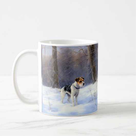Russell Terrier Laat het sneeuwen Kerstmis Koffiemok (Links)