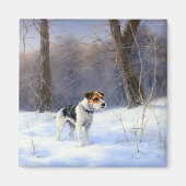 Russell Terrier Laat het sneeuwen Kerstmis Magneet (Voorkant)