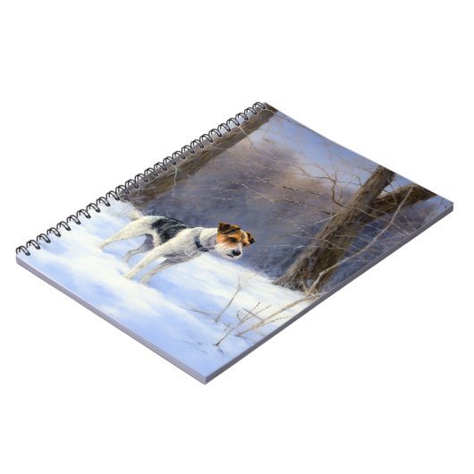 Russell Terrier Laat het sneeuwen Kerstmis Notitieboek (Linkerzijde)