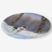 Russell Terrier Laat het sneeuwen Kerstmis Papieren Bordje (Gekanteld)