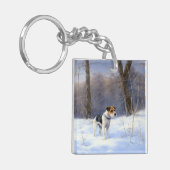 Russell Terrier Laat het sneeuwen Kerstmis Sleutelhanger (Voorkant Links)
