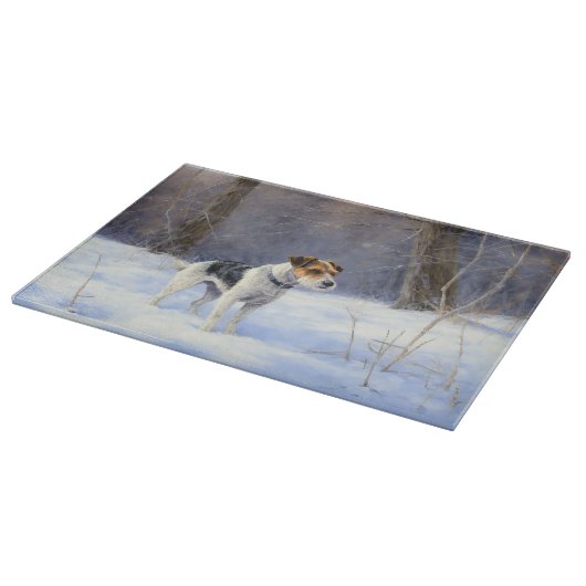 Russell Terrier Laat het sneeuwen Kerstmis Snijplank (Hoek)