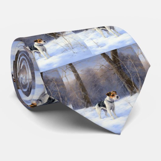 Russell Terrier Laat het sneeuwen Kerstmis Stropdas (Opgerold)