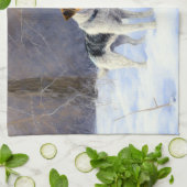 Russell Terrier Laat het sneeuwen Kerstmis Theedoek (Gevouwen)