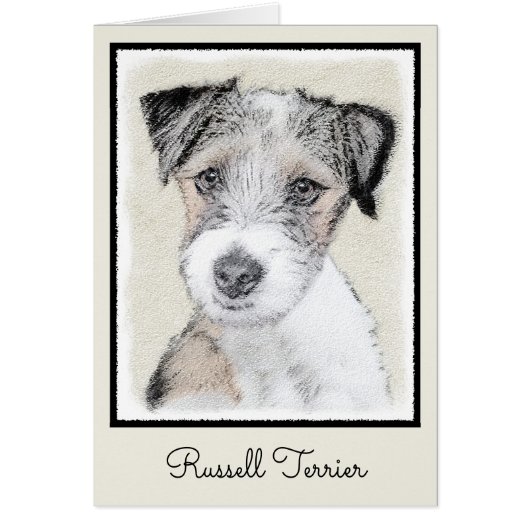 Russell Terrier Rough Painting - Original Dog Art (Voorkant)
