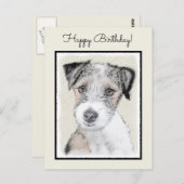 Russell Terrier Rough Painting - Original Dog Art Briefkaart (Voorkant / Achterkant)