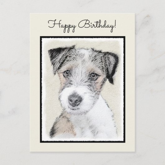 Russell Terrier Rough Painting - Original Dog Art Briefkaart (Voorkant)