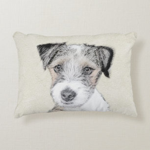 Russell Terrier Rough Painting - Original Dog Art Decoratief Kussen