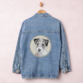 Russell Terrier Rough Painting - Original Dog Art Denim Jacket (Hangar)