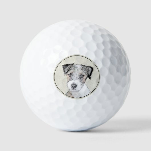 Russell Terrier Rough Painting - Original Dog Art Golfballen (Voorkant)