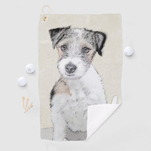 Russell Terrier Rough Painting - Original Dog Art Golfhanddoek (Insitu)