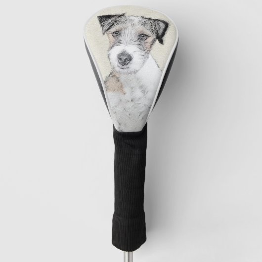 Russell Terrier Rough Painting - Original Dog Art Golfheadcover (Voorkant)