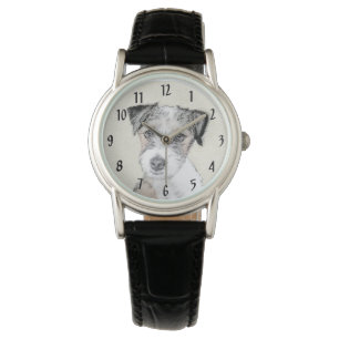 Russell Terrier Rough Painting - Original Dog Art Horloge
