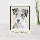 Russell Terrier Rough Painting - Original Dog Art Kaart (Voorkant)