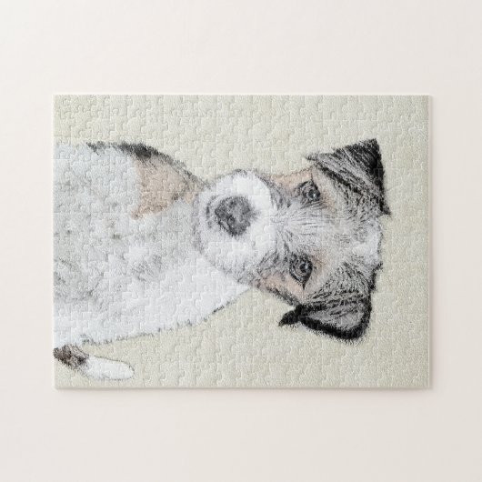 Russell Terrier Rough Painting - Original Dog Art Legpuzzel (Horizontaal)