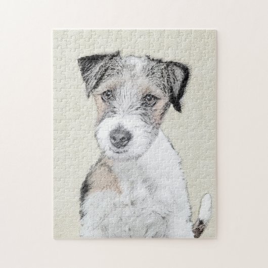 Russell Terrier Rough Painting - Original Dog Art Legpuzzel (Verticaal)