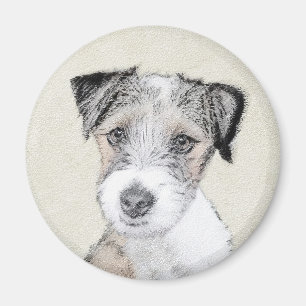 Russell Terrier Rough Painting - Original Dog Art Magneet
