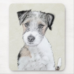 Russell Terrier Rough Painting - Original Dog Art Muismat