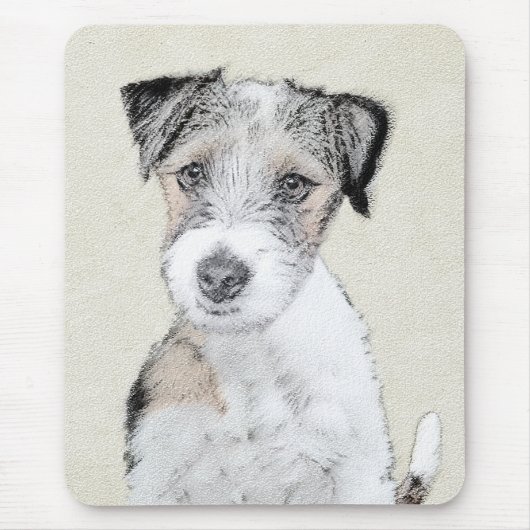 Russell Terrier Rough Painting - Original Dog Art Muismat (Voorkant)